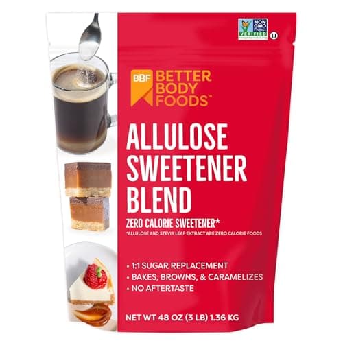 BetterBody Foods Allulose Sweetener 3 LB Bag - Zero Calorie, Non-GMO & Gluten -Free, 1:1 Sugar Replacement with No Aftertaste, Perfect for Baking and Caramelizing - Image 1