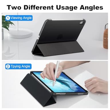 SUPFINE for iPad (A16) 11th Generation Case 11 inch 2025 & iPad 10th Generation Case 10.9 inch 2022, Slim Stand Hard PC Translucent Back Shell Cover (Support Touch ID, Auto Wake/Sleep), Black - Image 3