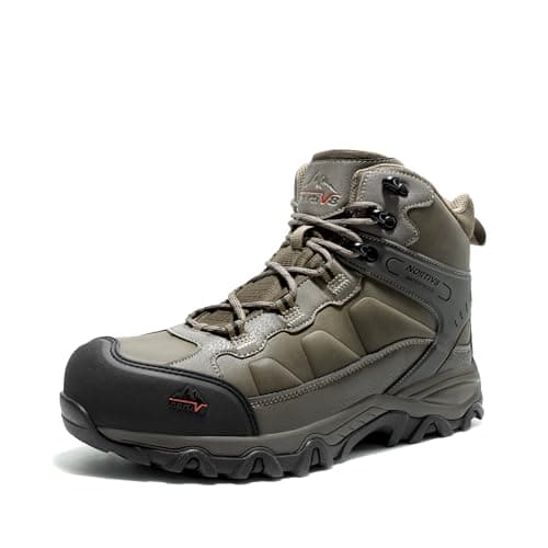 NORTIV 8 Waterproof Steel Toe Boots for Men Slip Resistant Safety Industrial Boots Paladin-Steel,Size 10.5,Olive - Image 1