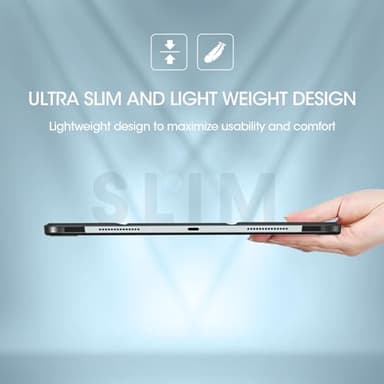 ProCase for iPad Air 13 Inch Case M3 2025/M2 2024, Slim Smart Cover iPad 13 Air M3 M2 Case with Translucent Hard Shell Back, Supports Touch ID, Auto Wake/Sleep -Black - Image 8