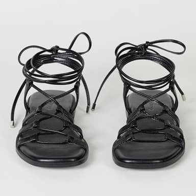 The Drop Women's Haven Lace Up Gladiator Sandal, Black, 11 - Image 6