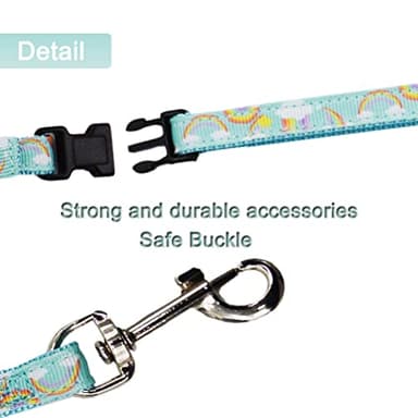 Cat Harness and Leash Set Escape Proof Soft Nylon Adjustable Kitten Vest Harness for Walking Small Medium Large Cats Rainbow Pattern Small - Image 3