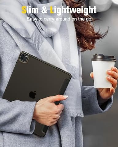 MoKo Case Compatible with iPad Air 13 Inch M2 Case 2024/ iPad Pro 12.9 (6th/5th Gen 2022/2021), Slim Frosted Hard PC Back Cover, Support Touch ID & Pencil Pro/2nd/USB-C, Black - Image 9