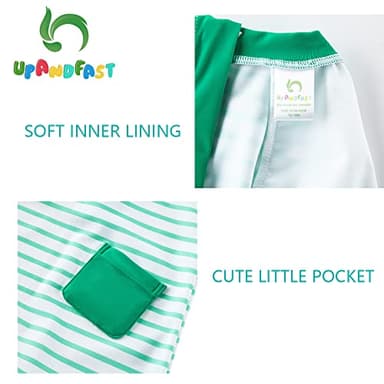 upandfast Baby/Toddler Swimsuit UPF 50+ Sun Protection One Piece Zipper Bathing Suit with Sun Hat Infant Beach Swimwear (Green Boat, 9-12 Months) - Image 5