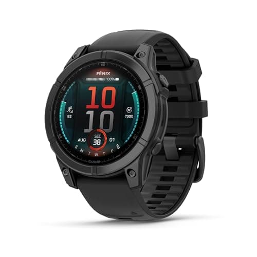 Garmin fēnix® E – 47 mm, AMOLED, Premium Multisport GPS Smartwatch, Long-Lasting Battery Life, Slate Gray Steel with Black Band - Image 1