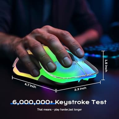 memzuoix 2.4G LED Wireless Mouse, Rechargeable Ergonomic Mouse with Detachable Cover, 1200 DPI Portable Optical Computer Mouse with USB Receiver for Laptop, PC, Desktop and MacBook, 5 Buttons - Image 8
