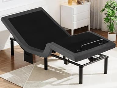 Pipishell Twin XL Adjustable Bed Frame, Electric Bed Base with Head & Foot Incline, USB-A & USB-C Ports, LED Under-Bed Lighting, 4 Leg Height Options, and Easy 3-Step Assembly - Image 1