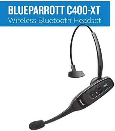 BlueParrott C400-XT Mono Bluetooth Wireless Headphones 96% Noise Canceling Trucker Headset with Mic, Convertible Over Head to Behind Neck Style with 300 ft. Wireless Range, 24 hrs. Talk Time, Black - Image 4