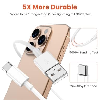 Bayznqiu USB to USB C Cable with CarPlay, [4-Pack, 3FT&6FT] USBA to Type C Fast Charging Cords for iPhone 17/17 pro/17 pro max/17 air/16/16 Plus/16 Pro/16 Pro Max/16e/15,Pixel,Galaxy,Note - Image 2
