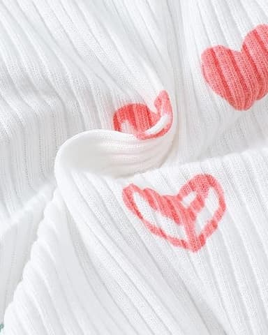 Mioglrie Baby Girl Clothes 6-12 Month Newborn Jumpsuit Infant One Piece Outfits Girls Summer Button Ruffle Romper Cute Heart Pink Bodysuits - Image 6