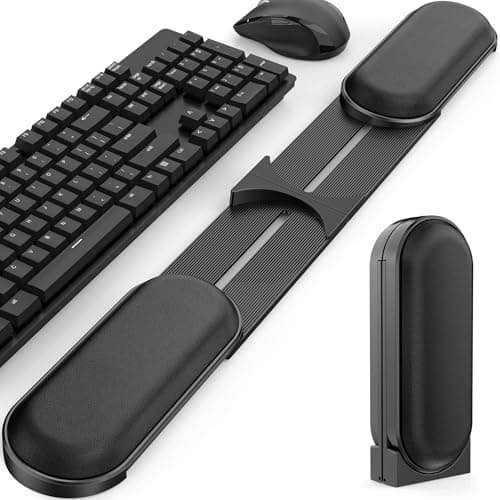 AboveTEK Keyboard Wrist Rest – Adjustable Angle & 25-Inch Length, Foldable Ergonomic Memory Foam Support for Computer, Laptop & Gaming – Non-Slip, Relieves Forearm & Elbow Pain for Typing & Mouse Use - Image 1