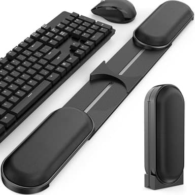 AboveTEK Keyboard Wrist Rest – Adjustable Angle & 25-Inch Length, Foldable Ergonomic Memory Foam Support for Computer, Laptop & Gaming – Non-Slip, Relieves Forearm & Elbow Pain for Typing & Mouse Use - Image 1