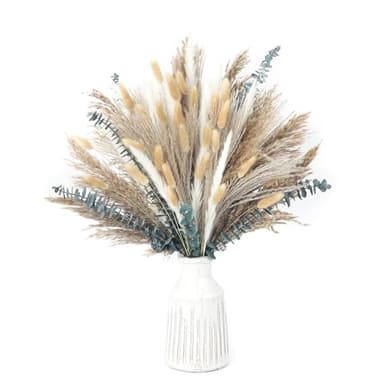 120 PCS Dried Pampas Grass, (vase not Included), Dried Flowers, Reed Grass Bouquet for Bohemian Flowers Home Table Wedding Decoration, Rustic Farmhour.(Light Brown) - Image 2