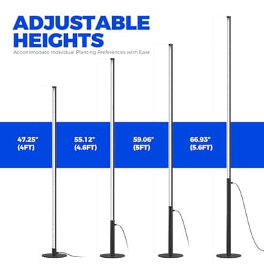 Barrina T10 Pro Standing Grow Light with Timer, 42W, 5000K, Full Spectrum Vertical Tall Grow Lights for Indoor Plants, Wide Coverage, 4FT to 5.6FT Height with Foot Switch, for Flower and Tall Plants - Image 5