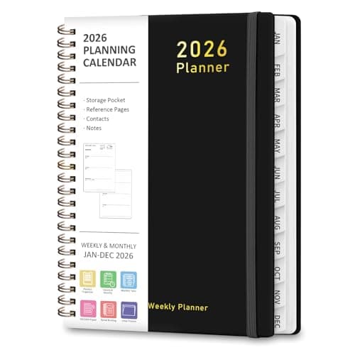 2026 Planner, Weekly and Monthly Calendar Academic Planner, Jan 2026 - Dec 2026, Planning Agenda Book for Desk Accessories and School Supplies - A5 (6.3'' x 8.5'') - Image 1