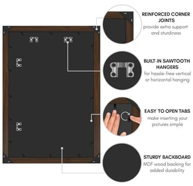 Americanflat 20x30 Poster Frame with Polished Plexiglass - Wide Picture Frames Made of Engineered Wood for Vertical or Horizontal Wall Display - Epic Collection - Walnut - Image 4