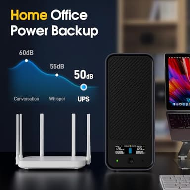 GOLDENMATE 1000VA/800W Lithium UPS Battery Backup & Surge Protector, Backup Battery Power Supply with LiFePO4 Batteries(230.4 Wh), Sinewave UPS System, 10 Years Lifespan, 8 Ports, LCD Display, Gray - Image 9