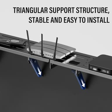 CABTE Steel TV Top Shelf- Adjustable Screen Shelf Floating Stand with 2 Storage Boxes,Computer Screen Shelf for Soundbar, Media Boxes, Game Console, Router and Home,34.65×4.33inch - Image 4