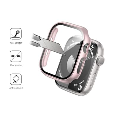 3 Pack Case with Tempered Glass Screen Protector for Apple Watch SE(3nd) 2025 SE 2/1 Series 6/5/4 40mm, Hard PC Ultra-Thin Cover for iwatch SE 3/SE 2/SE/6/5/4 40mm, Starlight/Clear/Rose Gold - Image 3