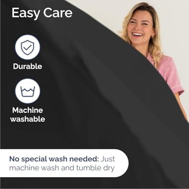 Queen Size 4 Piece Sheet Set - Comfy Breathable & Cooling Bed Sheets Set - Hotel Luxury Bedding for Women, Men, Kids, Teens, Boys & Girls - Deep Pockets, Ultra-Soft, Wrinkle Free - Oeko-Tex - Black - Image 7