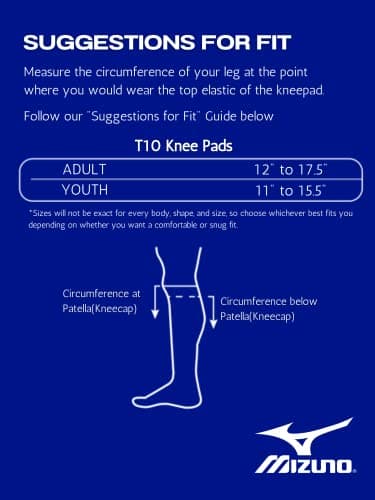 Mizuno T10 Plus Kneepad, ADULT Volleyball Kneepad, Black, One Size - Image 4