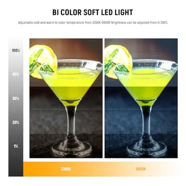 NEEWER 9" LED Video Light Panel, Dimmable DSLR Camera Soft Lighting with Mini Desk Tripod Stand, USB Type C Ports, 3200K~5600K CRI95+ for Studio Photography Video Recording Live Streaming, NL-116AI - Image 3