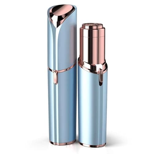 Facial Hair Remover for Women - as Seen on TV Painless Face Shaver - Electric Hair Removal Device for Face Lips Peach Fuzz with Light (Blue) - Image 1