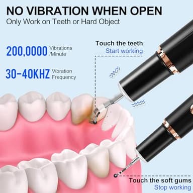 Plaque Remover for Teeth, Tartar Remover for Teeth Cleaning with 4 Replaceable Heads and 3 Adjustable Modes, Rechargeable Teeth Cleaning Plaque Remover for Home - Image 2