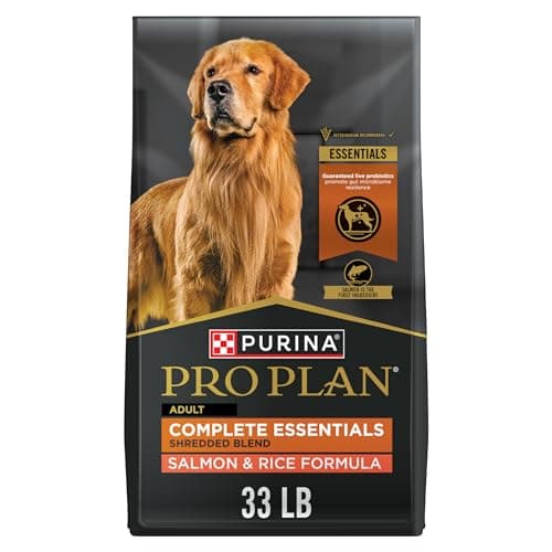 Purina Pro Plan Complete Essentials Shredded Blend Salmon and Rice Dog Food Dry Formula with Probiotics for Dogs - 33 lb. Bag - Image 1