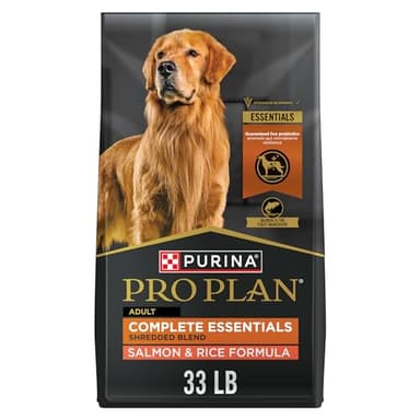Purina Pro Plan Complete Essentials Shredded Blend Salmon and Rice Dog Food Dry Formula with Probiotics for Dogs - 33 lb. Bag - Image 1