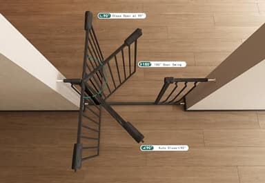 COSEND Extra Wide Baby Dog Gates for Doorways Tension Indoor Safety Gates Black Metal Large Pressure Mounted Pet Gate Walk Through Dog Gate for The House Stairs (Black, 76.38"-86.3"/194-219CM) - Image 2