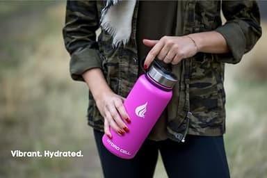 HYDRO CELL Stainless Steel Insulated Water Bottle with Straw - For Cold & Hot Drinks - Metal Vacuum Flask with Screw Cap and Modern Leakproof Sport Thermos for Adults (Fuchsia 32oz) - Image 5