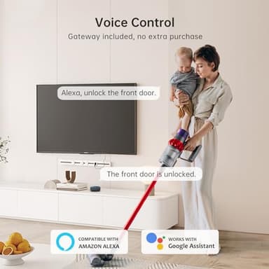 WiFi Smart Door Lock Set: Hornbill Keyless Entry Door Lock Deadbolt with Handle Set Fingerprint Front Door Lock with 2 Knobs Alexa Bluetooth Remote Code Auto Lock for Home Hotel Security Black - Image 7