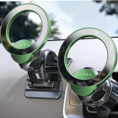 LISEN for MagSafe Car Mount,Car Accessories for Women Men [2025 Ultra] Magnetic Phone Holder for Car 360 Dashboard Vent Phone Mount for Car Organization iPhone 16e 15 14 13 12 Pro Max Plus Mini,Green - Image 1