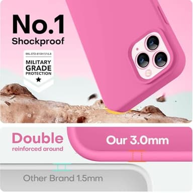 LOVE 3000 Compatible with iPhone 12 Pro Max Phone Case | Thickening 2.1 MM Liquid Silicone | Anti-Scratch Microfiber Lining | Full-Body Duty Heavy Protection Case for Men, Pitaya - Image 4
