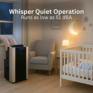 Whynter Portable Air Conditioner 14,000 BTU with Dual Hose Dehumidifier & Cooling Fan for 500 Sq Ft Rooms, Includes AC Unit Window Kit, ARC-14S (9,500 SACC) - Image 5