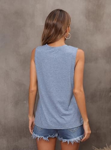 IRISGOD Womens Tank Tops Loose Fit Summer Cute Graphic Sleeveless Shirts Workout Basic Tunic - Image 4