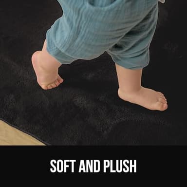 GORILLA GRIP Slip Resistant Soft Washable Stain Resistant Area Rug, 5x7, Plush Thick Carpet for Bedroom Living Room, No Shed Floor Rugs, Pet Friendly, Dorm Essentials, Kid Nursery Home Decor, Black - Image 6
