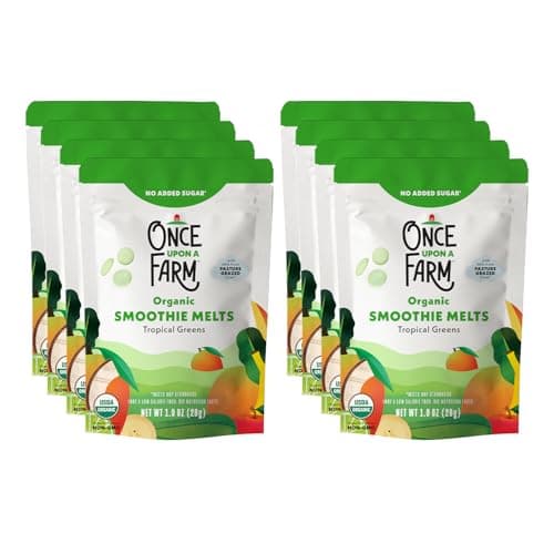 Once Upon A Farm Organic Smoothie Melts, Tropical Greens, No Added Sugar, Kosher, USDA Certified Organic, Non-GMO, 1 Ounce (Pack of 8) - Image 1