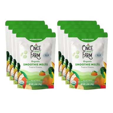 Once Upon A Farm Organic Smoothie Melts, Tropical Greens, No Added Sugar, Kosher, USDA Certified Organic, Non-GMO, 1 Ounce (Pack of 8) - Image 1