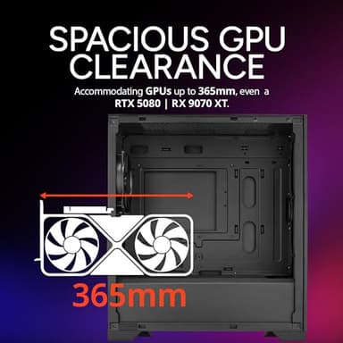 Cooler Master Elite 301 Lite Micro-ATX High Airflow Minimalist PC Case, 365mm GPU Max, Compatible RTX 5080|RX 7090 XT, 280mm AIO Max, Type C, Tempered Glass, 120mm PWM Fan, Intakes Grill - Image 3