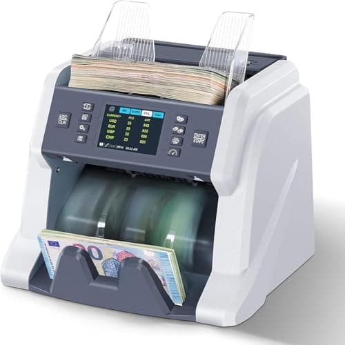 RIBAO BC-40 Mixed Denomination Money Counter Machine, Value Counting, Bill Counter Multi Currency, CIS/UV/MG/IR Counterfeit Detection for Business - Image 1