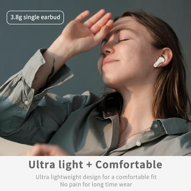 Wireless Earbuds, Bluetooth 5.4 Headphones in Ear with 4 ENC Noise Cancelling Mic, New Wireless Earphones HiFi Stereo Deep Bass 40H Playtime, In-Ear Bluetooth Earbuds LED Display IP7 Waterproof, White - Image 7