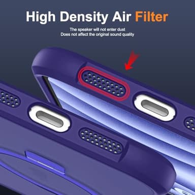 SKYLMW Compatible with iPhone 16 Plus Case with Invisible Magnetic O-Ring Stand Military-Grade Translucent Case for iPhone 16 Plus 6.7" [Compatible with Mag-Safe][Great Grip Feeling], Navy - Image 8