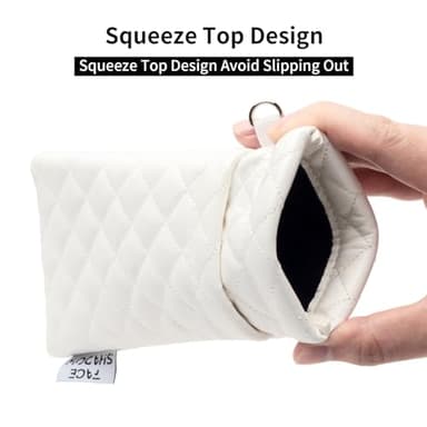 Face Shadow Double Glasses Case Soft Eyeglass Case For Women Men Squeeze Top Sunglasses Case With Cleaning Cloth - Image 2