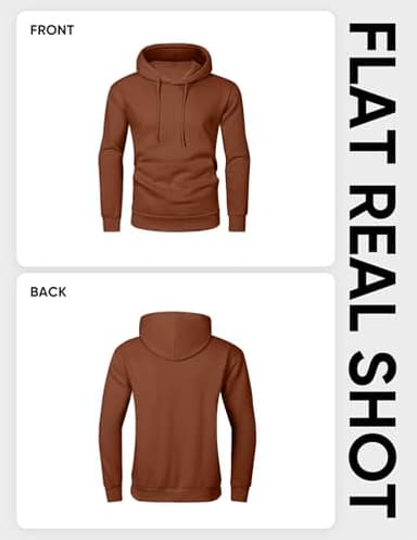 JMIERR Fall Sweatshirts for Mens Comfy Simple Plain Drawstring Hoodies Collar Fleece Long Sleeve with Pockets Hooded Pullovers Casual Loose Fit Shirts Cotton Sweater, US43(L), Chestnut - Image 6