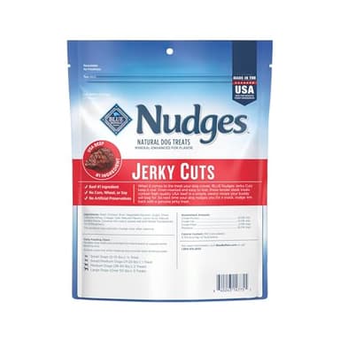 Blue Buffalo Nudges Jerky Cuts Dog Treats, Made in the USA with Natural Ingredients, Steak, 10-oz Bag - Image 2