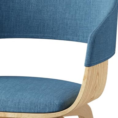 SIMPLIHOME Lowell Dining Chairs - Upholstered Light Natural Oak Bentwood Frame and Linen-Style Fabric Kitchen Chair in Blue, Modern Dining Room Seating with Curved Back and Padded Seat - Image 12