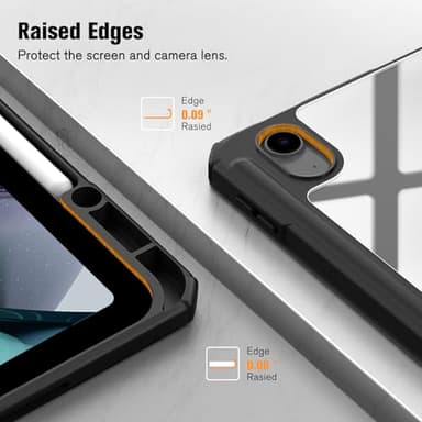 Fintie Hybrid Slim Case for iPad Air 13-inch (M3) 2025, (M2) 2024 - [Built-in Pencil Holder] Shockproof Cover with Clear Transparent Back Shell, Black - Image 9