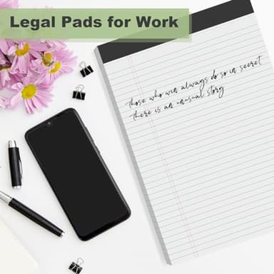 Legal Pads 8.5 x 11 inch Notepad, 2 Pack White Note Pads 8.5'' x 11'' for Work, Double-Side Printed Lined Paper Pads College Ruled White Notepads 30 Sheets Per Writing Pad for School, Home, Office - Image 7